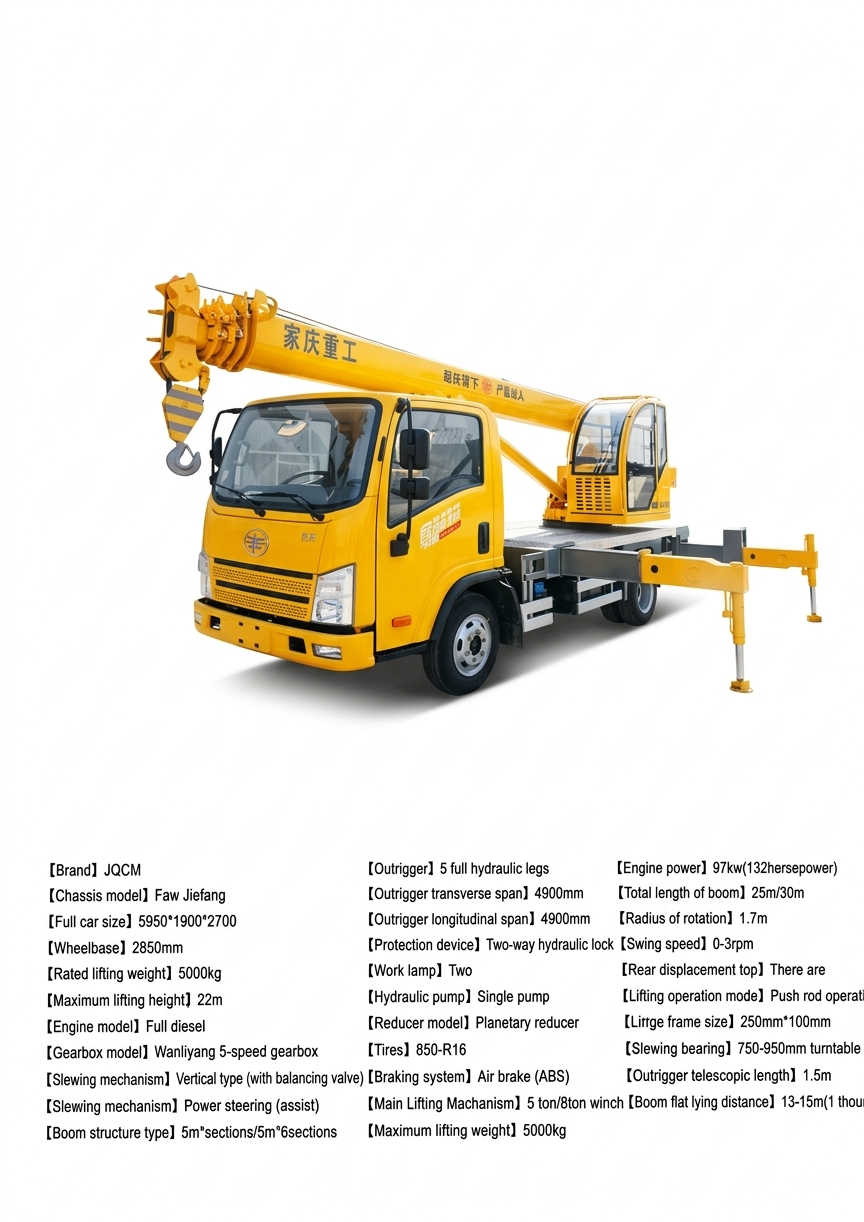 PCT 5-Ton Faw Jiefang Mobile Truck Crane